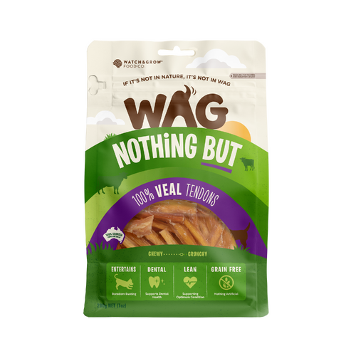WAG Nothing But Veal Tendons Natural Pet Dog Tasty Treats 200g