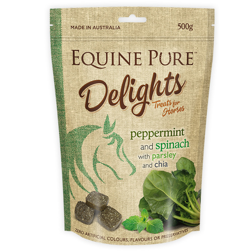Equine Pure Delights Peppermint & Spinach Horse Treats 500g 