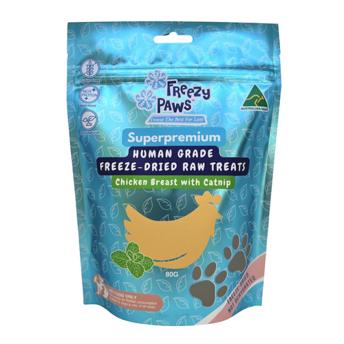Freezy Paws Freeze-Dried Raw Treats Chicken w/ Catnip for Dogs & Cats 80g