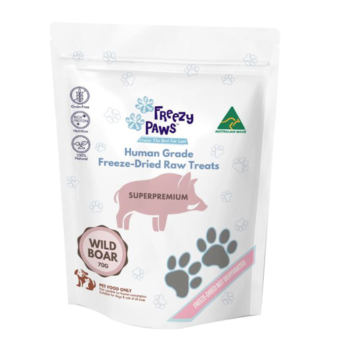 Freezy Paws Freeze Dried Raw Treats Wild Boar for Dogs & Cats 70g