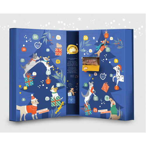 The Golden Bone Christmas Dog Treats Advent Calendar Book Style Blue