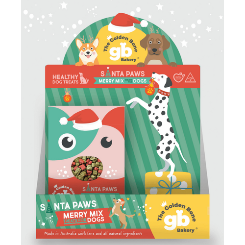 The Golden Bone Bakery Santa Paws Merry Mix Christmas Dog Treats 16 x 40g