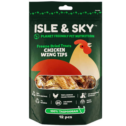 Isle & Sky Chicken Wing Tips Freeze Dried Treats for Dogs & Cats Small 12pcs