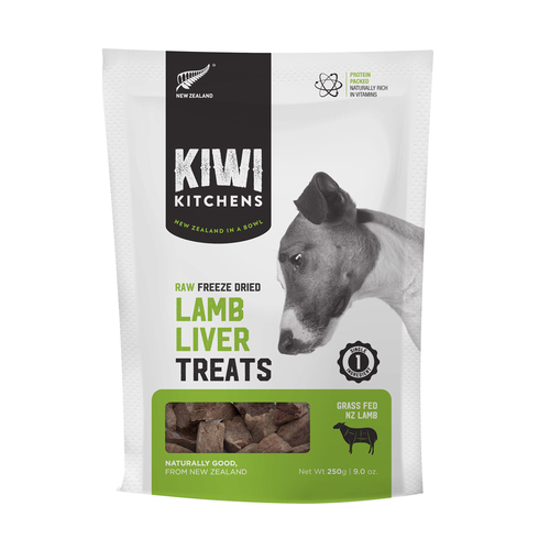 Kiwi Kitchens Raw Freeze Dried Grass Fed Lamb Liver Pet Dog Treats 250g