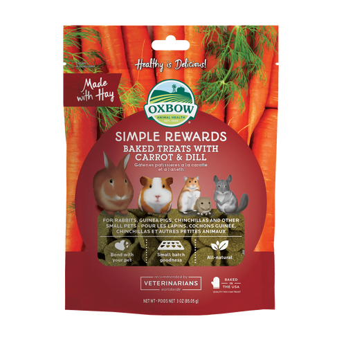Oxbow Simple Rewards Baked Treats with Carrot & Dill for Small Animals 85g