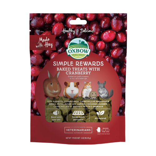 Oxbow Simple Rewards Baked Treats with Cranberry for Small Animals 85g
