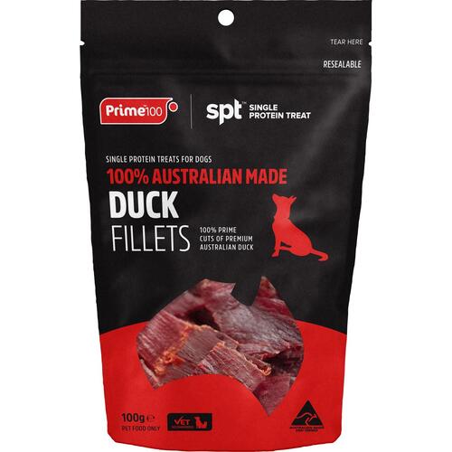Prime 100 Single Protein Treat Duck Fillets Dog Treats 100g