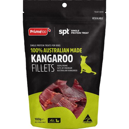Prime 100 Single Protein Treat Kangaroo Fillets Dog Treats 100g