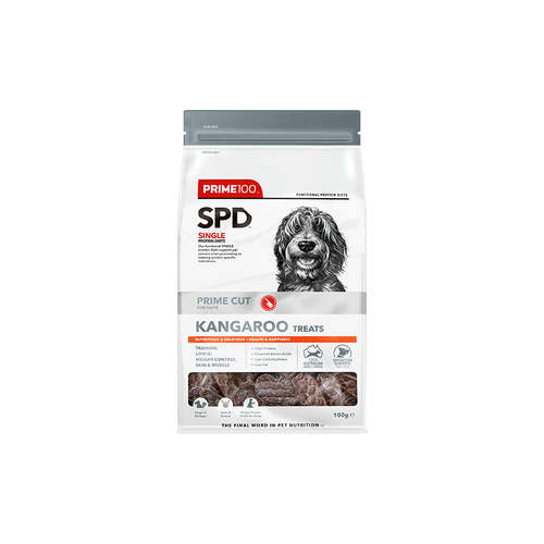 Prime 100 All Ages SPD Prime Cut Pet Dog Chew Treats Kangaroo 100g
