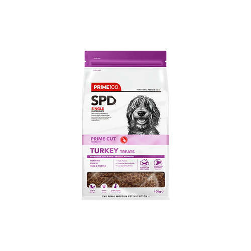 Prime 100 All Ages SPD Prime Cut Pet Dog Chew Treats Turkey 100g
