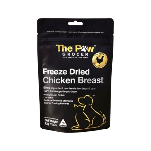 The Paw Grocer Black Label Freeze-Dried Chicken Breast Dogs & Cats Treats 72g