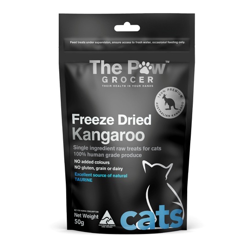 The Paw Grocer Freeze Dried Kangaroo Black Label Cat Treats 50g