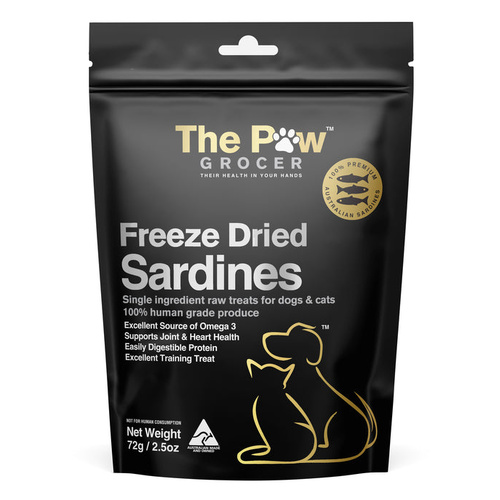 The Paw Grocer Freeze Dried Sardines Dogs & Cats Training Treats 72g