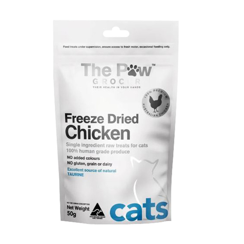 The Paw Grocer Freeze Dried Diced Chicken Thigh Natural Cat Treats 50g