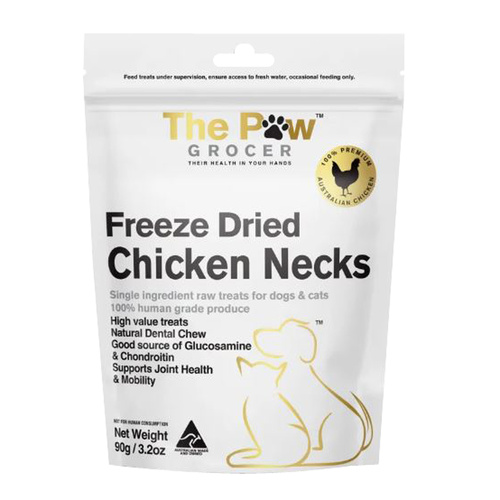 The Paw Grocer Freeze Dried Chicken Neck Dogs & Cats Raw Pet Treats 90g