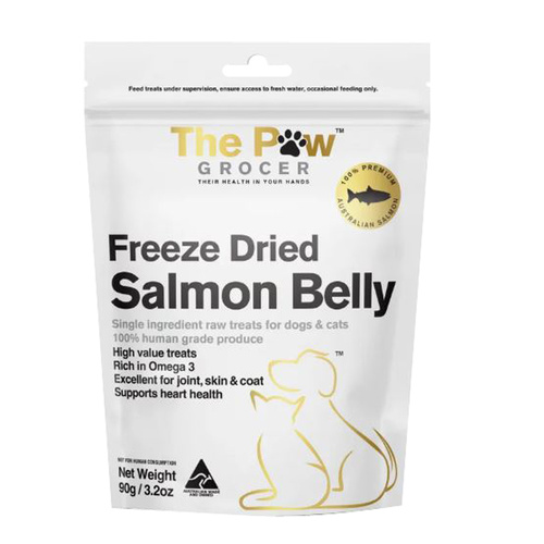 The Paw Grocer Freeze Dried Salmon Belly Dogs & Cats Raw Pet Treats 90g