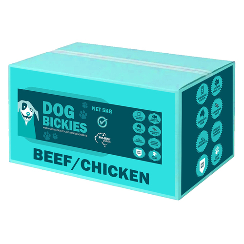 Pet-Rite Bickies Mixed Biscuit Pet Dog Treats Beef/Chicken 10kg