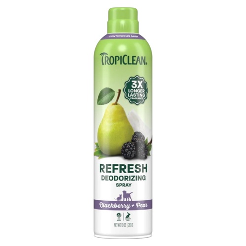 TropiClean Blackberry + Pear Refresh Deodorizing Spray for Pets 283g