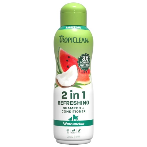 TropiClean 2-in-1 Refreshing Pet Shampoo & Conditioner Watermelon 592ml