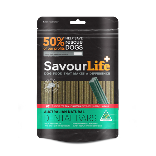 Savour Life Australian Natural Dental Bars Small to Medium Dog Treat 8 Pack