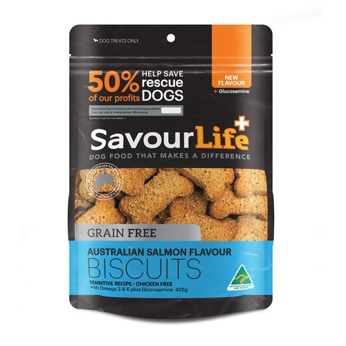 Savour Life Australian Salmon Grain Free Dog Biscuit Treats 425g