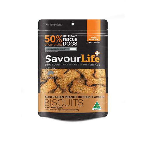 Savour Life Australian Peanut Butter Dog Biscuit Treat 500g
