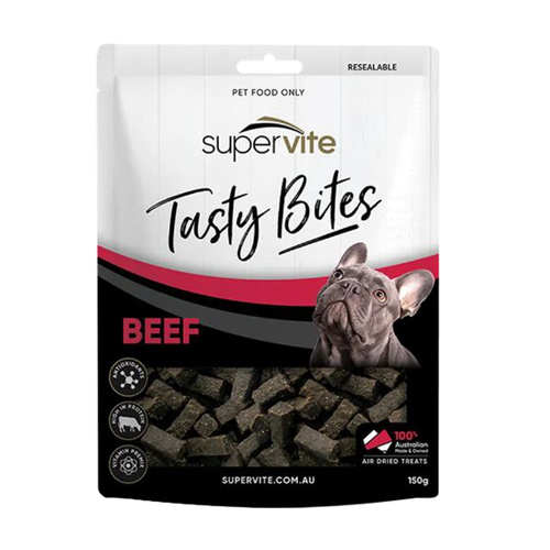 Supervite Tasty Bites Air Dried Palatable Dog Treats Beef 150g