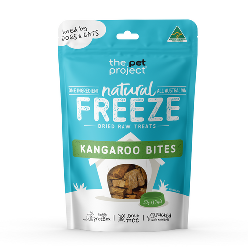 The Pet Project Kangaroo Bites Natural Freeze-Dried Raw Dog Treats 50g