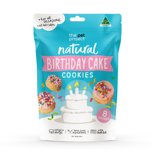 The Pet Project Natural Birthday Cake Dog Cookies Oven Baked - 8 Pack