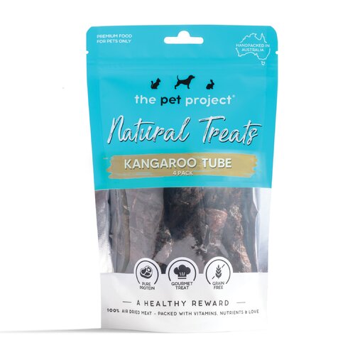 The Pet Project Natural Treats Kangaroo Tube Dog Gourmet Treat 4 Pack