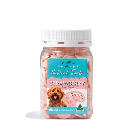 The Pet Project Yoghurt Drops Dog Natural Treat Strawberry 250g