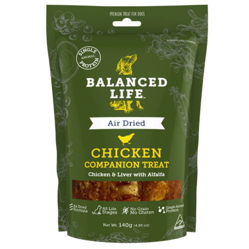 Balanced Life Air Dried Raw Chicken Companion Treat Dogs & Puppies 140g 