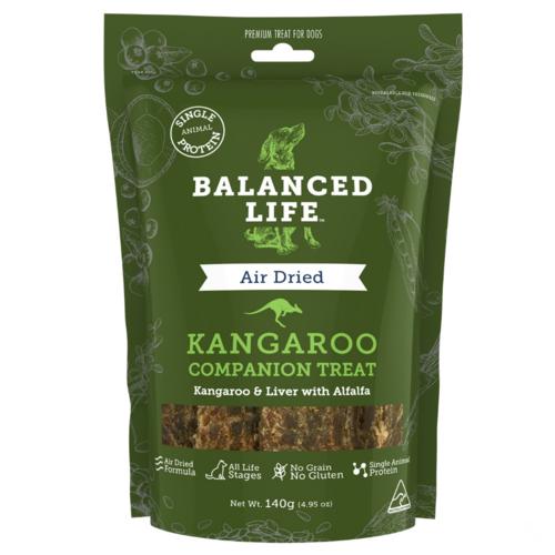 Balanced Life Air Dried Raw Kangaroo Companion Treat for Dogs & Puppies 140g 