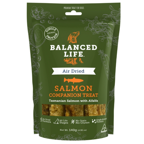 Balanced Life Air Dried Raw Salmon Companion Treat for Dogs & Puppies 140g 