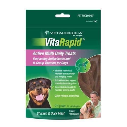 Vitarapid Active Multi Daily Dog Tasty Treats Chicken & Duck Meat 210g