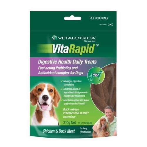 Vitarapid Digestive Health Daily Dog Tasty Treats Chicken & Duck Meat 210g