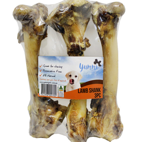 Yummi Pet Lamb Shanks Small Dog Bone Chew 16-18cm 3 Pack