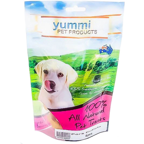 Yummi Pet Pork Cutlets Dog Puppy Snack Chew Food Treat 8 Pack 