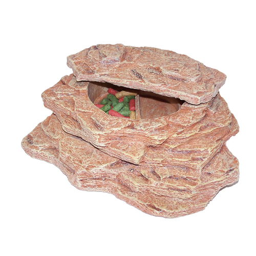 URS Sandstone Steps w/ Revolving Dish Wide Reptile Accessory