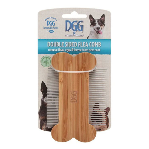 Dog Gone Gorgeous Double Sided Flea Comb Bamboo Handle for Dogs