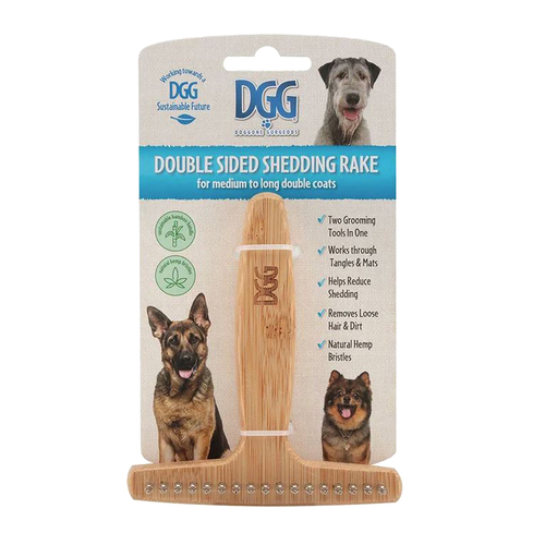Dog Gone Gorgeous Double Sided Shedding Rake Bamboo Handle for Dogs