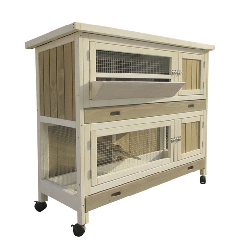 iPetz Double-Storey Hutch for Guinea Pigs & Rabbits 117 x 50 x 101cm