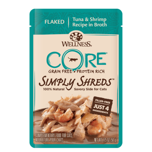Wellness Core Simply Shreds Cat Food Topper Tuna & Shrimp 12 x 50g