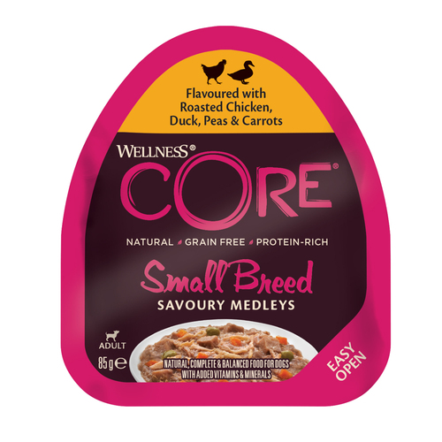 Wellness Core Adult Small Breed Savoury Medleys Dog Food Chicken & Duck 85g x12