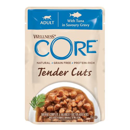Wellness Core Adult Tender Cuts Wet Cat Food Tuna in Savoury Gravy 85g x 8