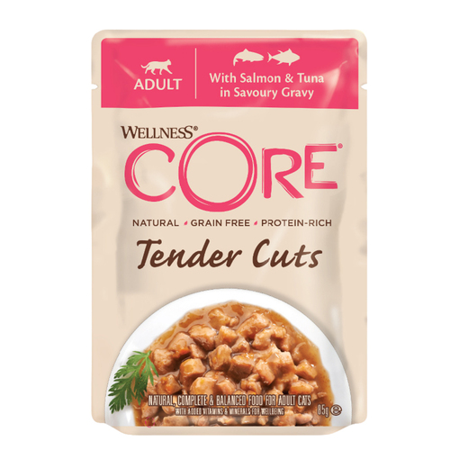 Wellness Core Adult Tender Cuts Wet Cat Food Salmon & Tuna 85g x 8