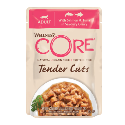 Wellness Core Adult Tender Cuts Wet Cat Food Salmon & Tuna 85g x 6