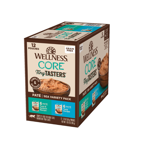 Wellness Core Adult Tiny Tasters Pate Sea Variety Pack Wet Cat Food 50g x 12