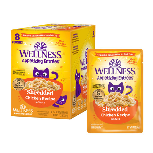 Wellness Core Appetizing Entrees Wet Cat Food Shredded Chicken 8 x 40g