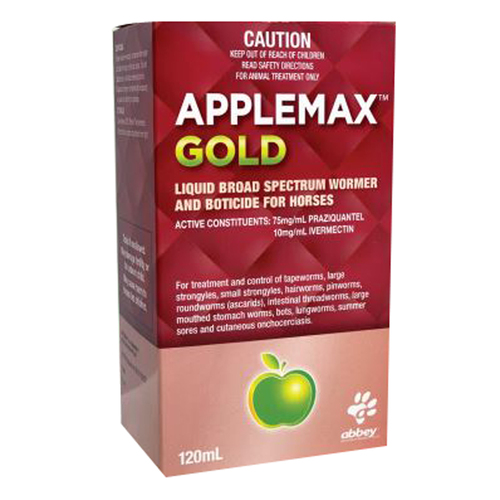 Abbey Applemax Gold Liquid Wormer for Horses 120ml